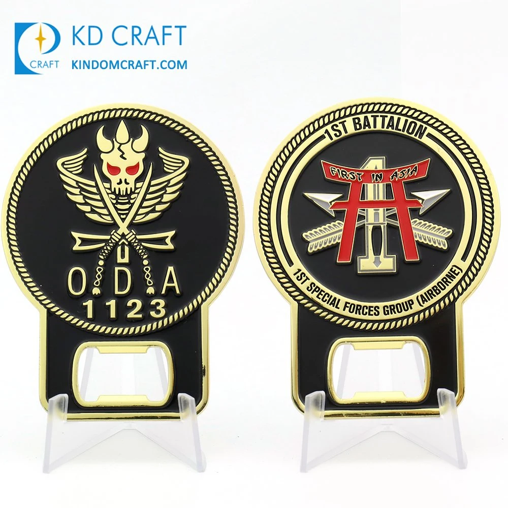 Free Sample Metal Sports Golf Bottle Opener Souvenir Masonic Military Army Navy Security 3D Enamel Custom Challenge Coin