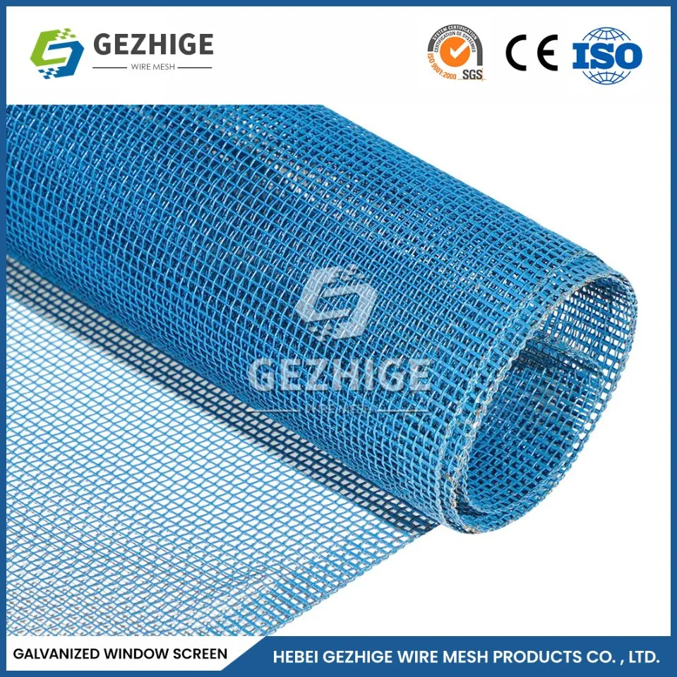 Gezhige Tough Window Screens Manufacturers Stainless Steel Metal Window Screen China Good Fire Performance Zinc-Coated Screen Mesh