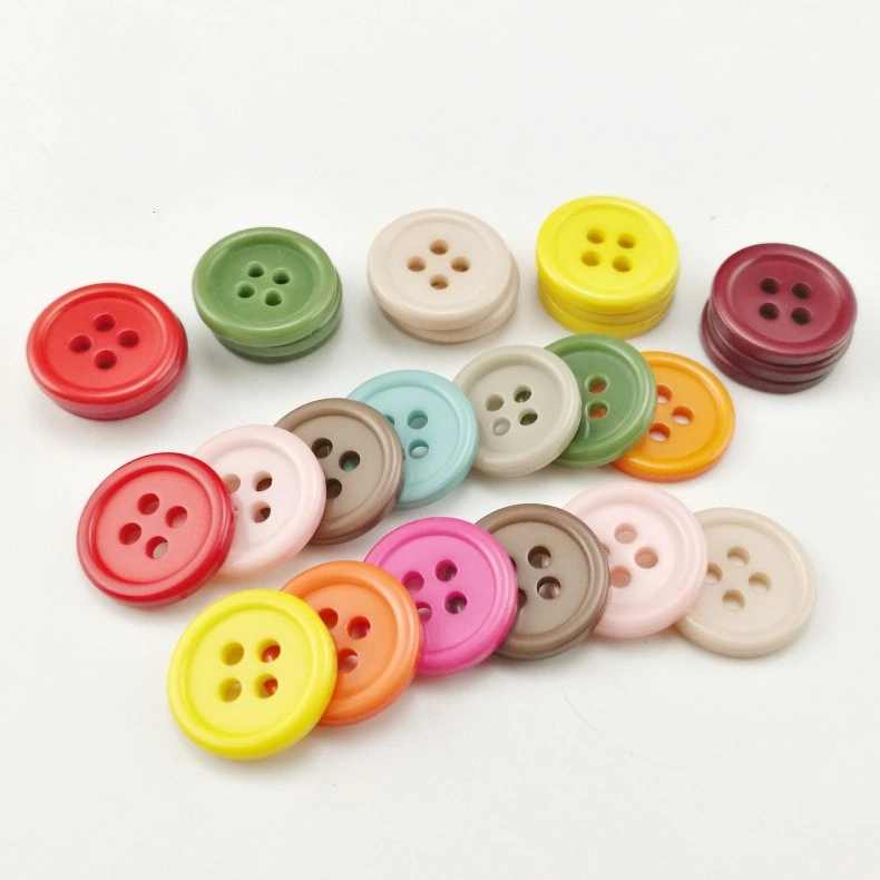 Mix Color Resin Circle Big Button 4-Hole DIY Craft Sewing Garment Accessories