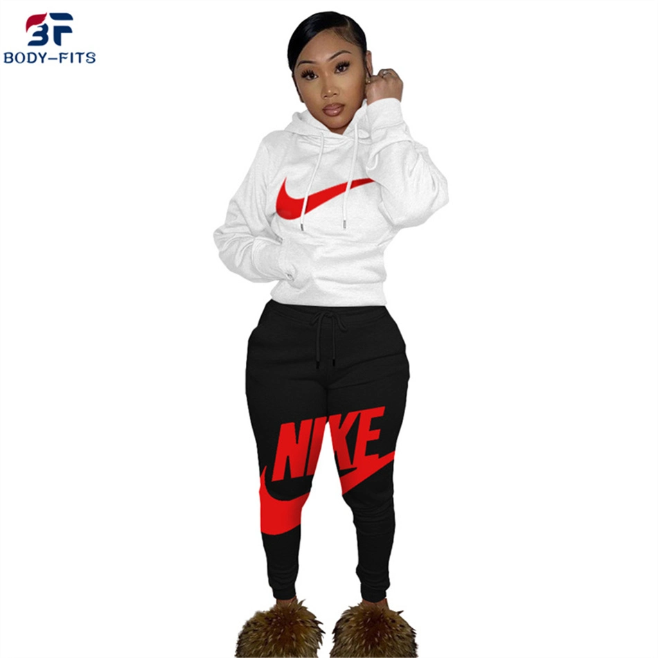 Custom Women Brand Casual Sports Hoodies Set 2 Piece Jogging Suit