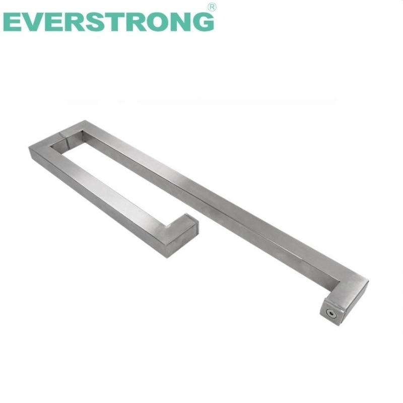 Stainless Steel Square Shower Door Pull Handle Towel Bar Combination