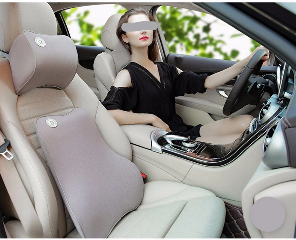 Car Memory Foam Back Cushion Orthopedic Lumbar Headrest Neck Pillow Set Ci13036