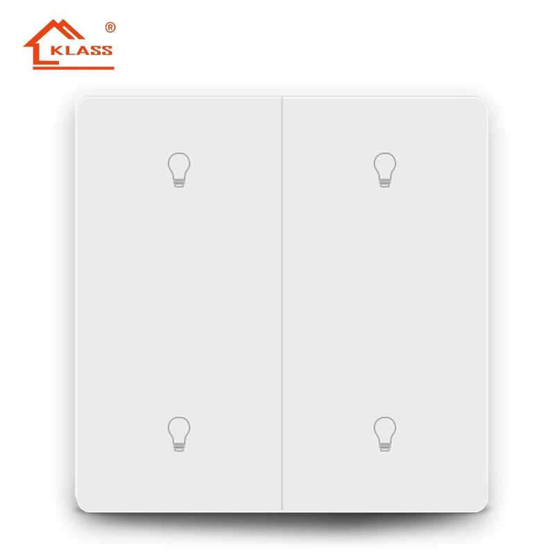 Lámpara de pared inteligente Klass Glass Neutral Wireless Tuya Zigbee Touch Interruptor de personalización de botón pulsador