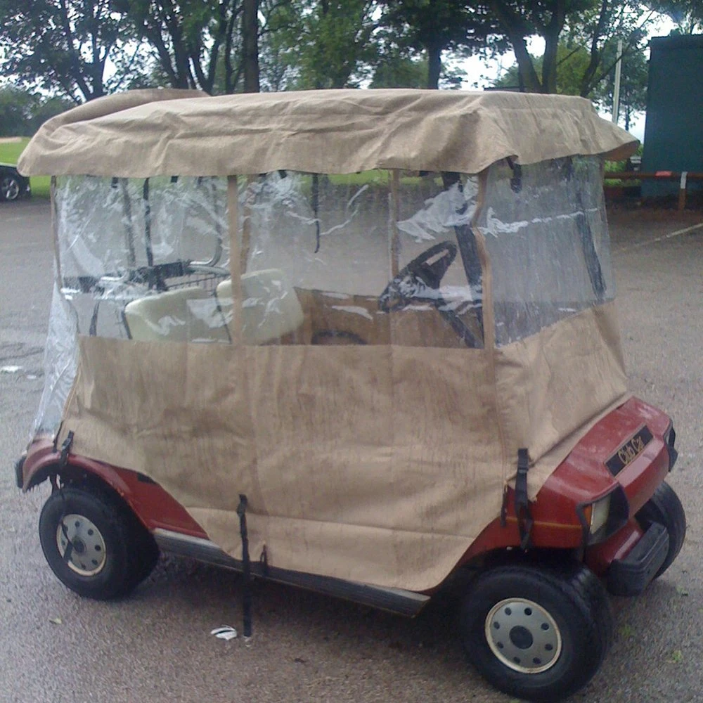 4-Person Golf Cart Cover, 300d Waterproof Driving Enclosure with Transparent Windows, Club Car, 4-Sided Fairway Deluxe, Golf Cart Enclosure Wyz15438