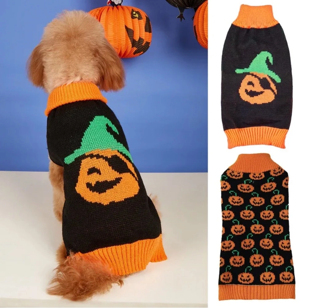 Haustiere Hund Halloween Pullover Kürbis Drucke Hunde Hemden Haustiere Kleidung Für den Winter