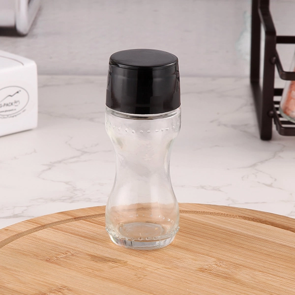 Kitchen High Quality 80ml Glass Salt and Pepper Spice Grinder Bottle with Grinder Cap
