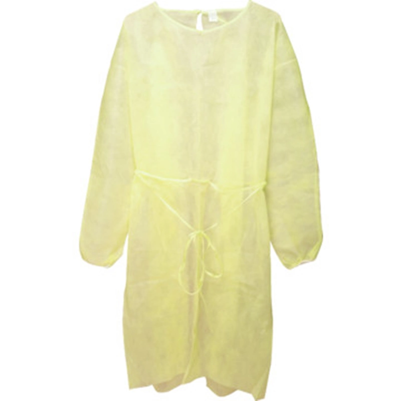 Disposable PP PE SMS Protective Isolation Gown Knitted/Elastic Cuff Safety Clothing for Lab and Hospital