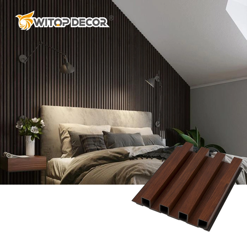 Interior Plastic Wooden Composite Covering Board Wainscoting Vinyl Timber Decorativo 3D Fluted Cladding PVC WPC Wall Panel