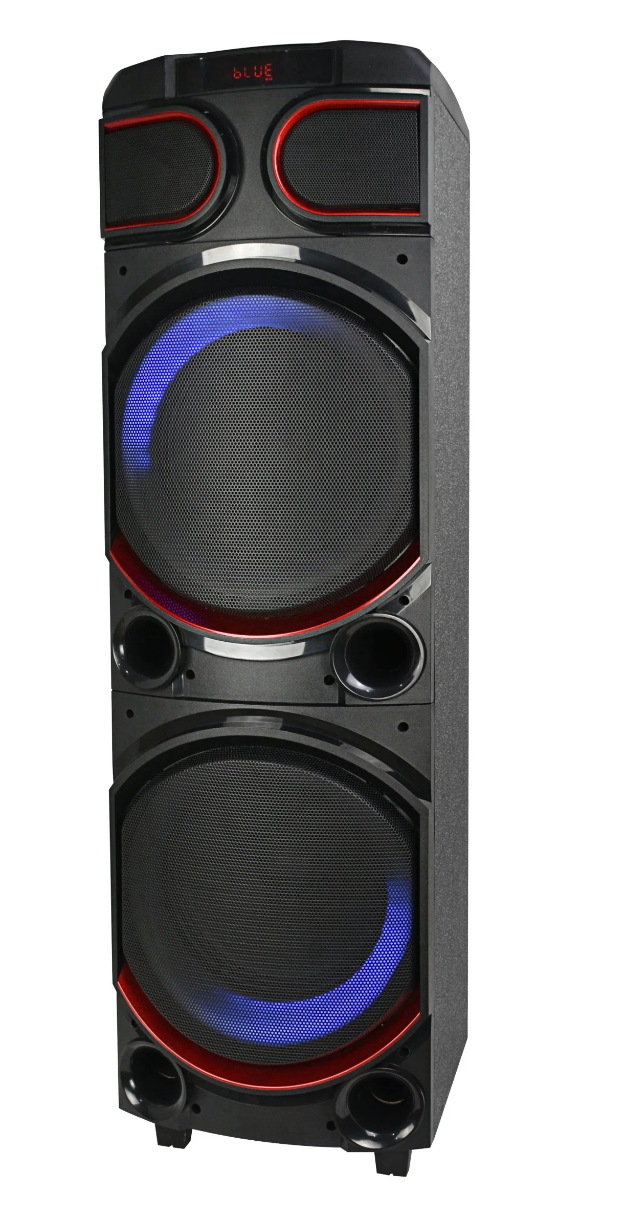 Novo Item de 10 polegadas Duplo Grande Potência PA privado Bluetooth sem fio recarregável DJ Karaoke Armário de madeira parte altifalante com luz circular fotos e Fotos202