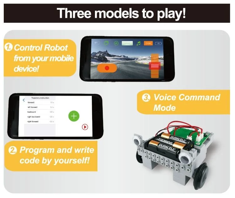 DIY APP-Controlled Coding Robot Stem Kits Programable Smart Educational Toys for Kids