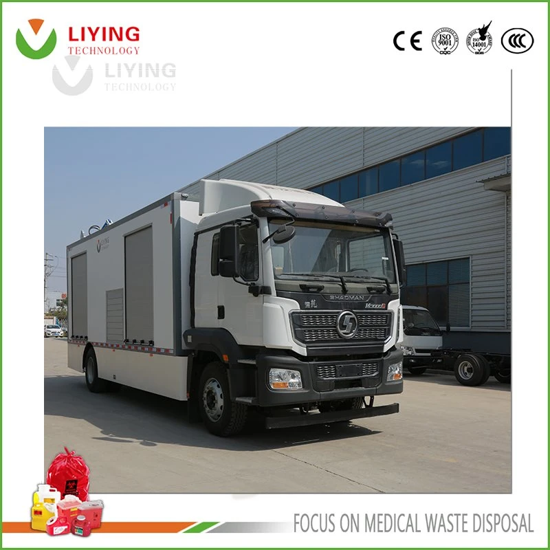 Eco-Friendly Truck Mounted Mobile Medical Garbage Microwave Disinfection Processing Vehicle with Shreddder Function for Hospital Waste Handle Equipment