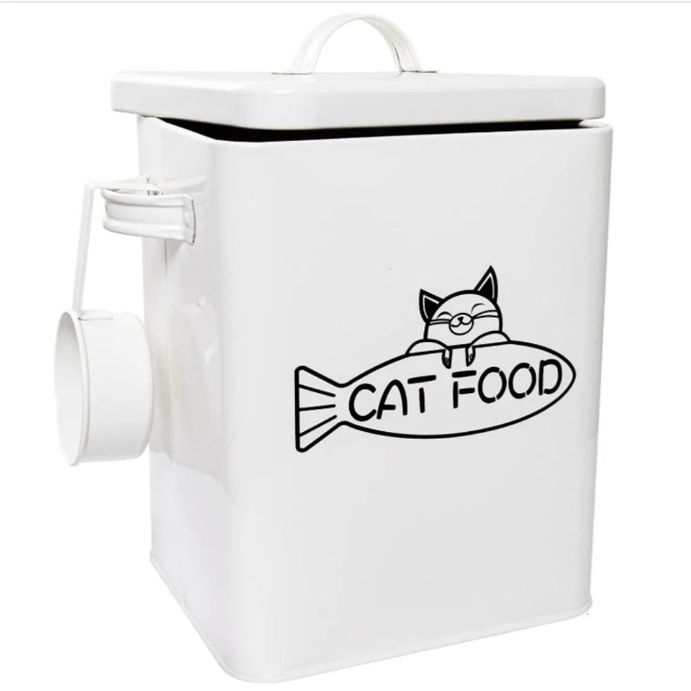 Treat Jar Dog and Cat Food Storage Container with Lid and Dry Food Scoop