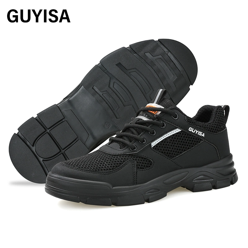 Guyisa Moda Zapatos de seguridad de los hombres transpirable de puntera de seguridad impermeable zapatos de trabajo