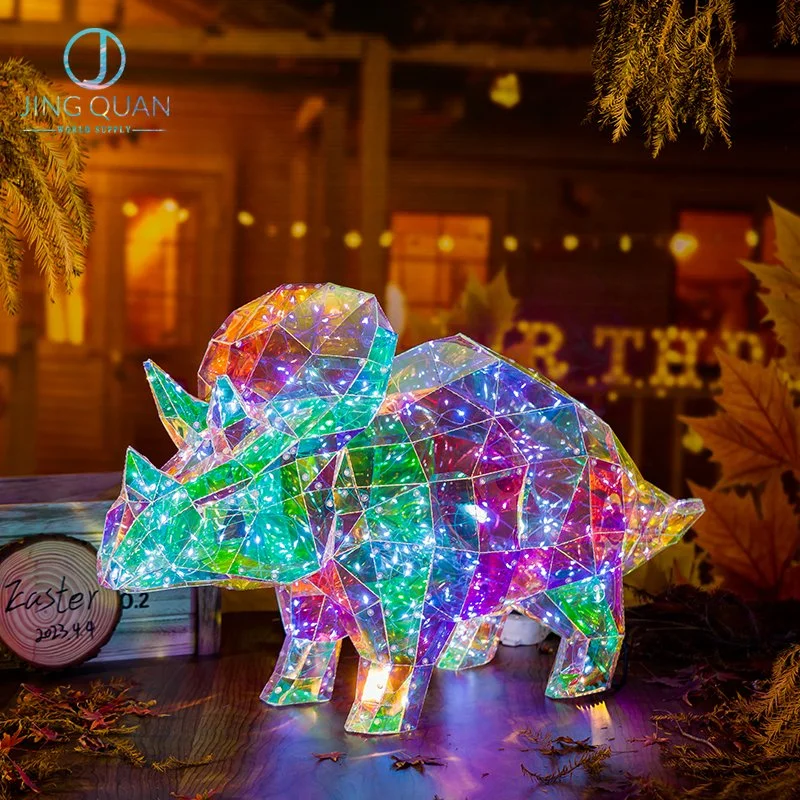 Triceratops Creative 3D Lighting LED Festive Decoration Indoor Night Light LED Christmas Lamp Kid's Room Decoration