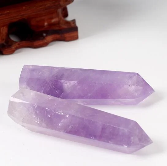 Natural Clear Amethyst Crystal Wands Amethyst Rock Purple Crystal Wands