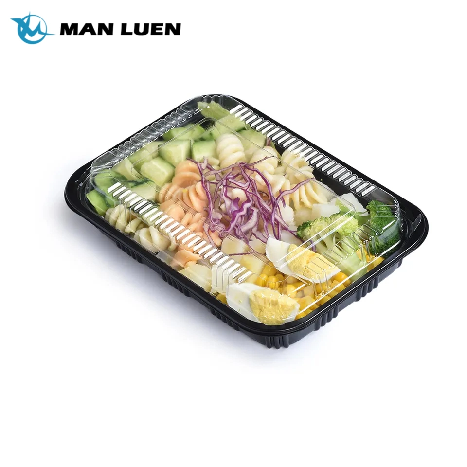 Microwave Safe Disposable Takeaway Black Leakproof Bento Box Compartment Lunch Box