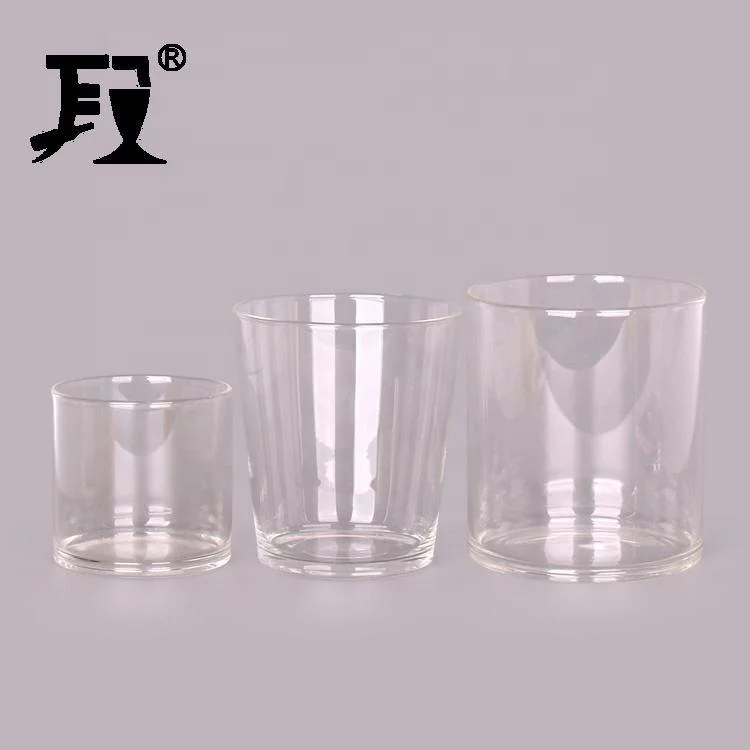 Günstige Glas Glas Glas transparente Kerze Glas maßgeschneiderte Gefäße mit Verpackung Feld