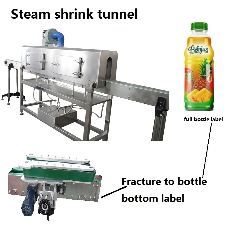 Semi-Auto Sleeve Label Steam Shrink Tunnel for Round Square Bottle