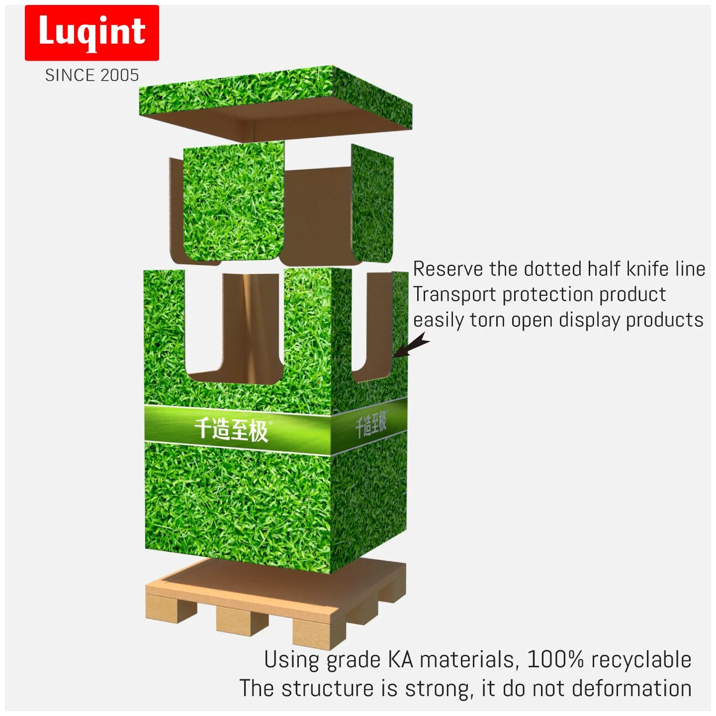 Minorista Printed Pop Cardboard Display Rack Corrugated Product Pop Paper Estante de soportes de suelo