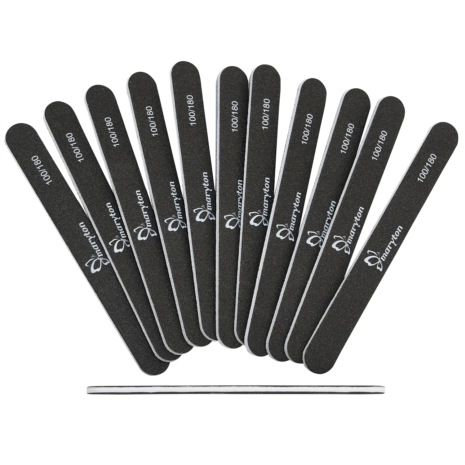 Wholesale/Supplier High quality/High cost performance  Black Wood Double-Side Nail File 80/100 100/180