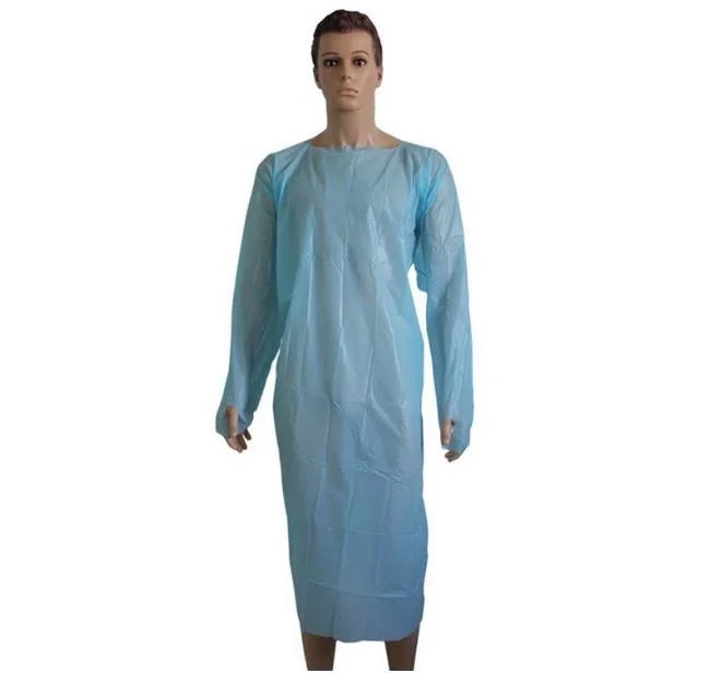 Good Quality CPE Thumb Loop Gown Surgical Gown (LY-PSG)