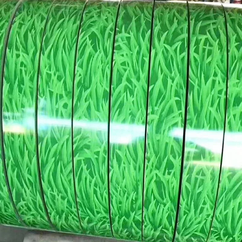 Material decorativo de grãos de relva pequenos impressão de bobina de aço galvanizado colorida