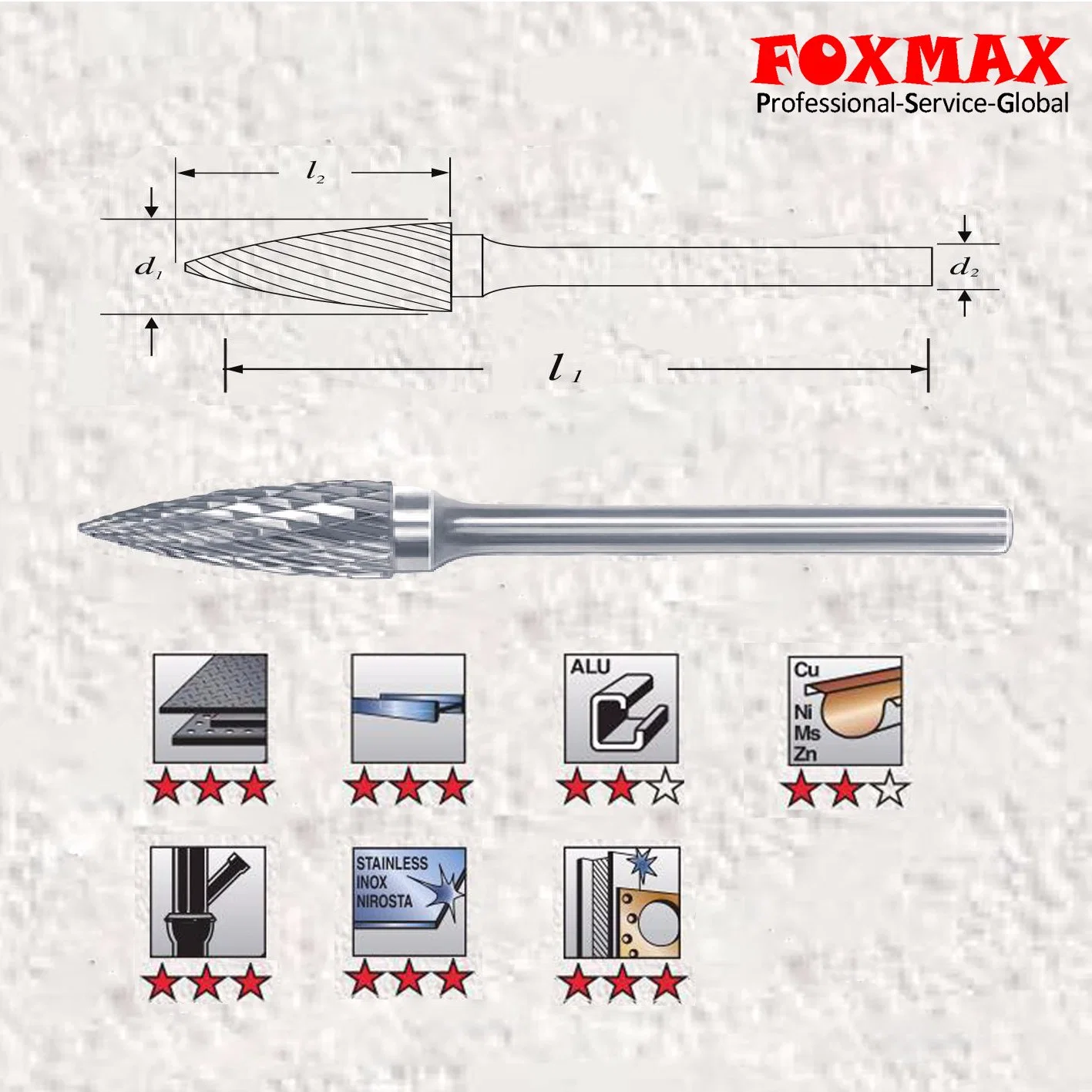 Tree Shape Point End Carbide Rotary Bur (FXD-55)