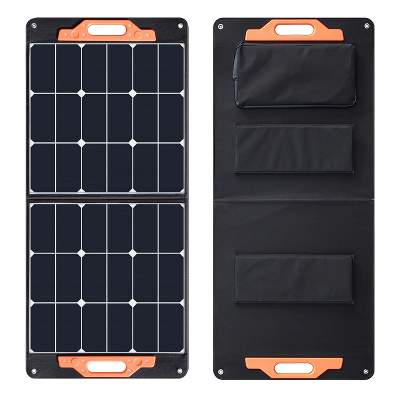 100W Panneau Solaire Portable Pliable avec Pieds de Support Flexibles pour le Camping