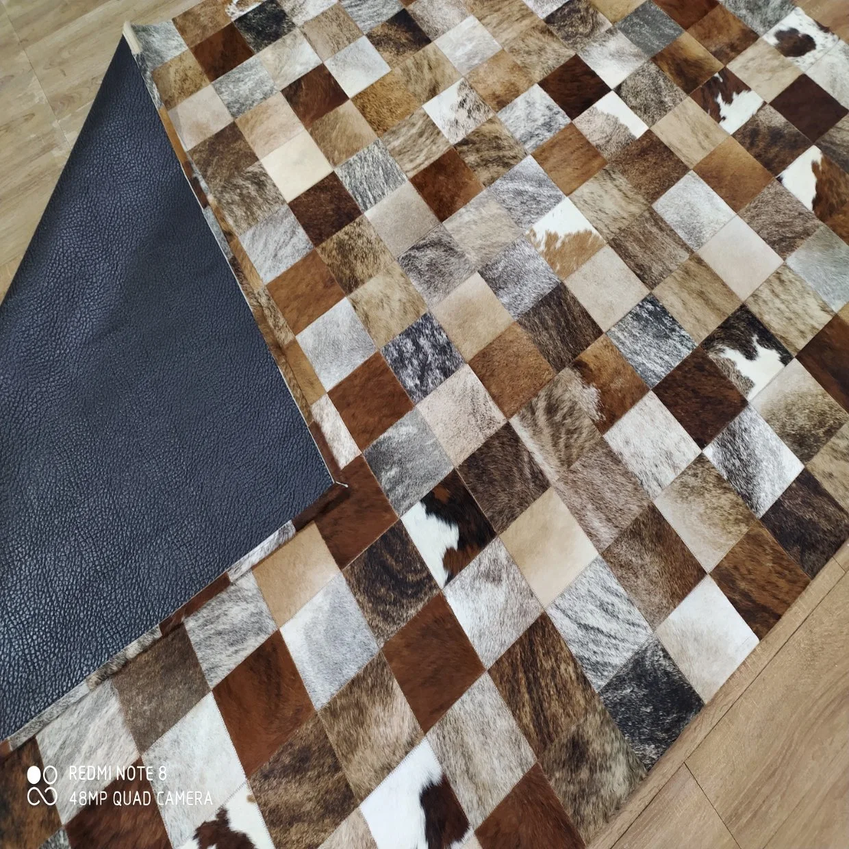 Cowhide Patch Rugs Decorative Genuine Leather Carpet