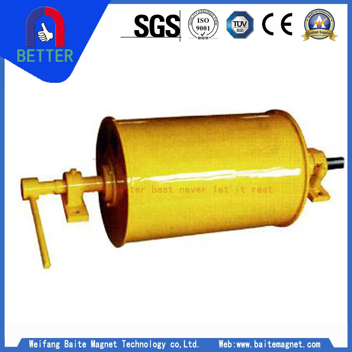 Permanent Magnetic Roller Separator, Drum Magnetic Pulley for Belt Conveyor