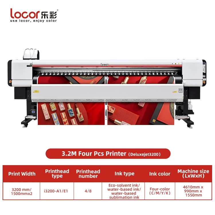 Locor Marque 3.2m 10FT Flex Bannière Grande Machine d'Impression à Solvant Écologique Format Large Sublimation Traceur Imprimante