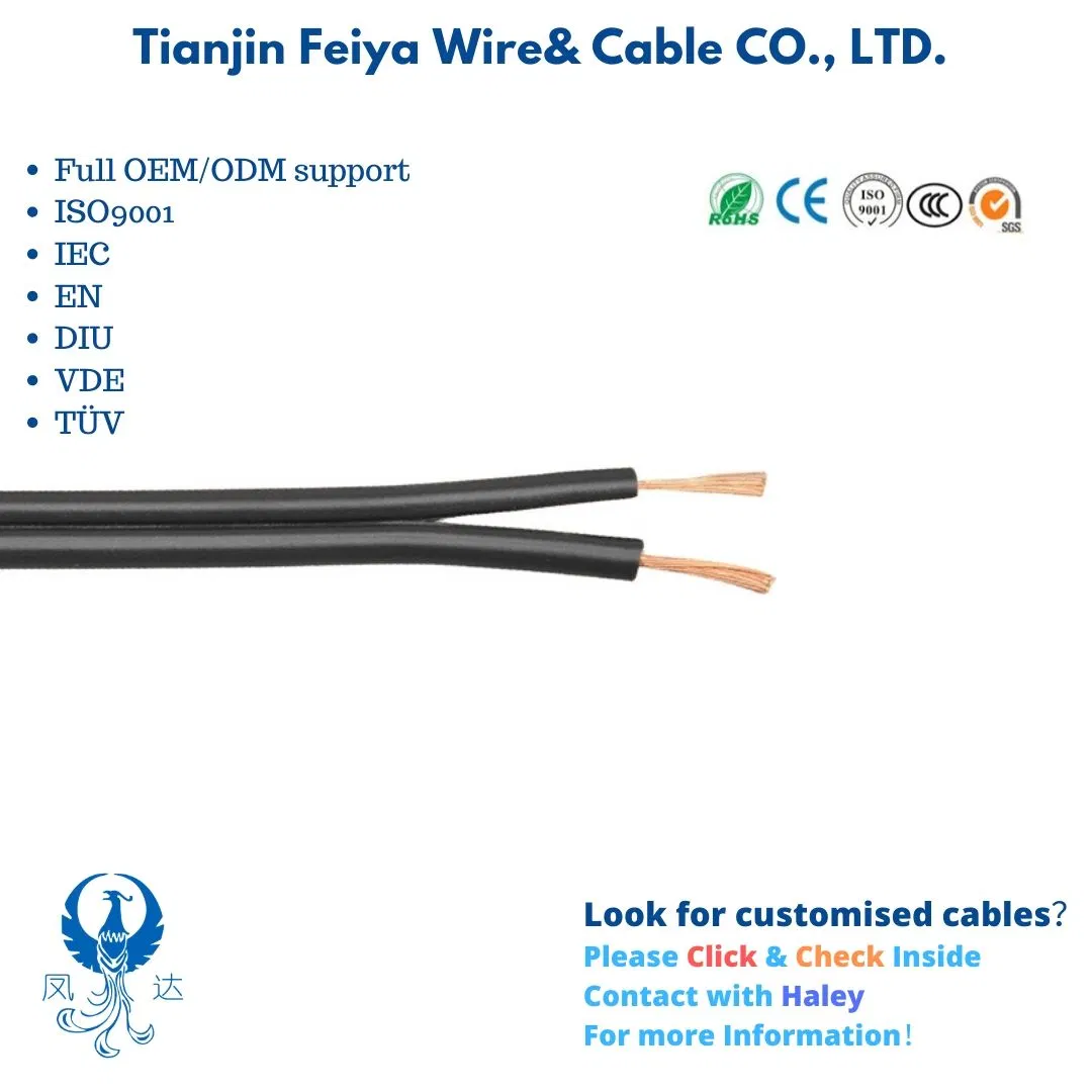 Nyy H07rnf Spt-2 12-18AWG 300V PVC Insulation Power Cable Wire for Radios and Small Light Duty Appliances Coaxial Electric Wire Cable