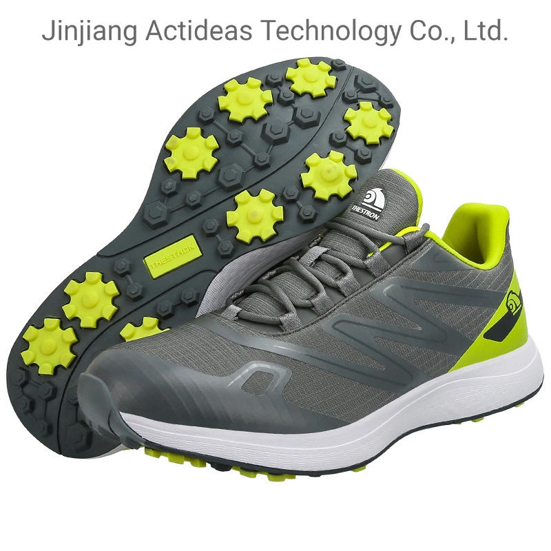 New Design Custom Man Waterproof Rubber PU Spikes Golf Shoes