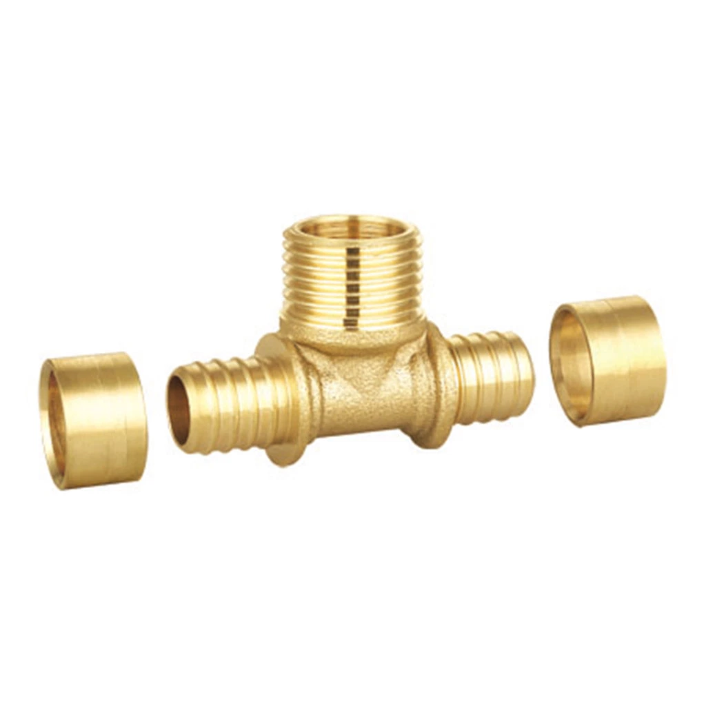 Forged Working Pressure Brass Control Flow Water Hardware Tee Connector Pipe Fittings