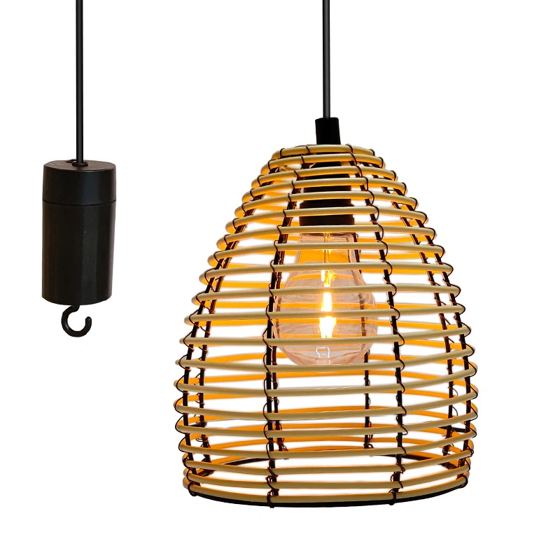 Rattan Lampshade Ceiling Handwoven Wicker Pendant Light Shade Bamboo Chandelier Light