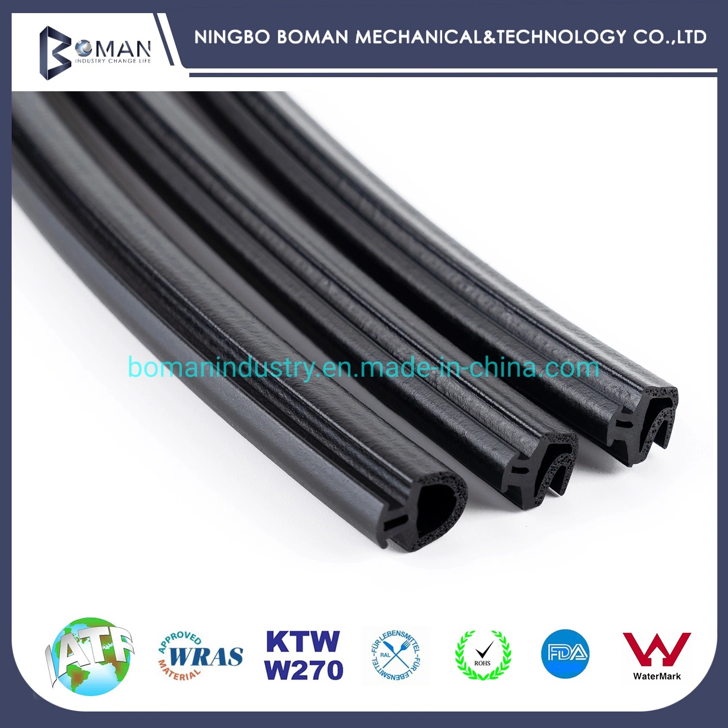 Car Accessories Extruded Rubber Strips in NBR Material