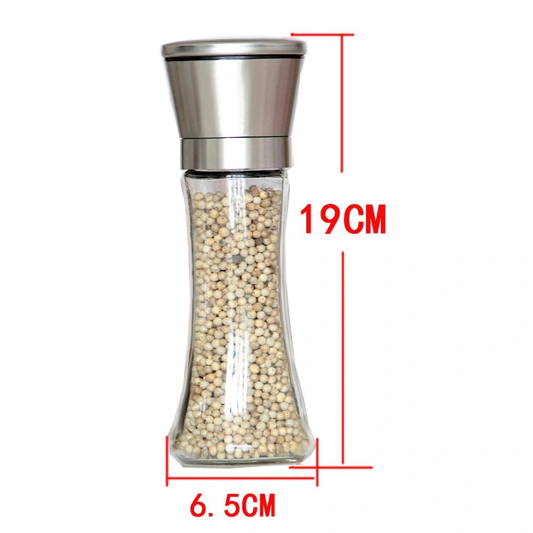 Stainless Steel Tall Salt and Pepper Grinder Set with Stand Esg11407