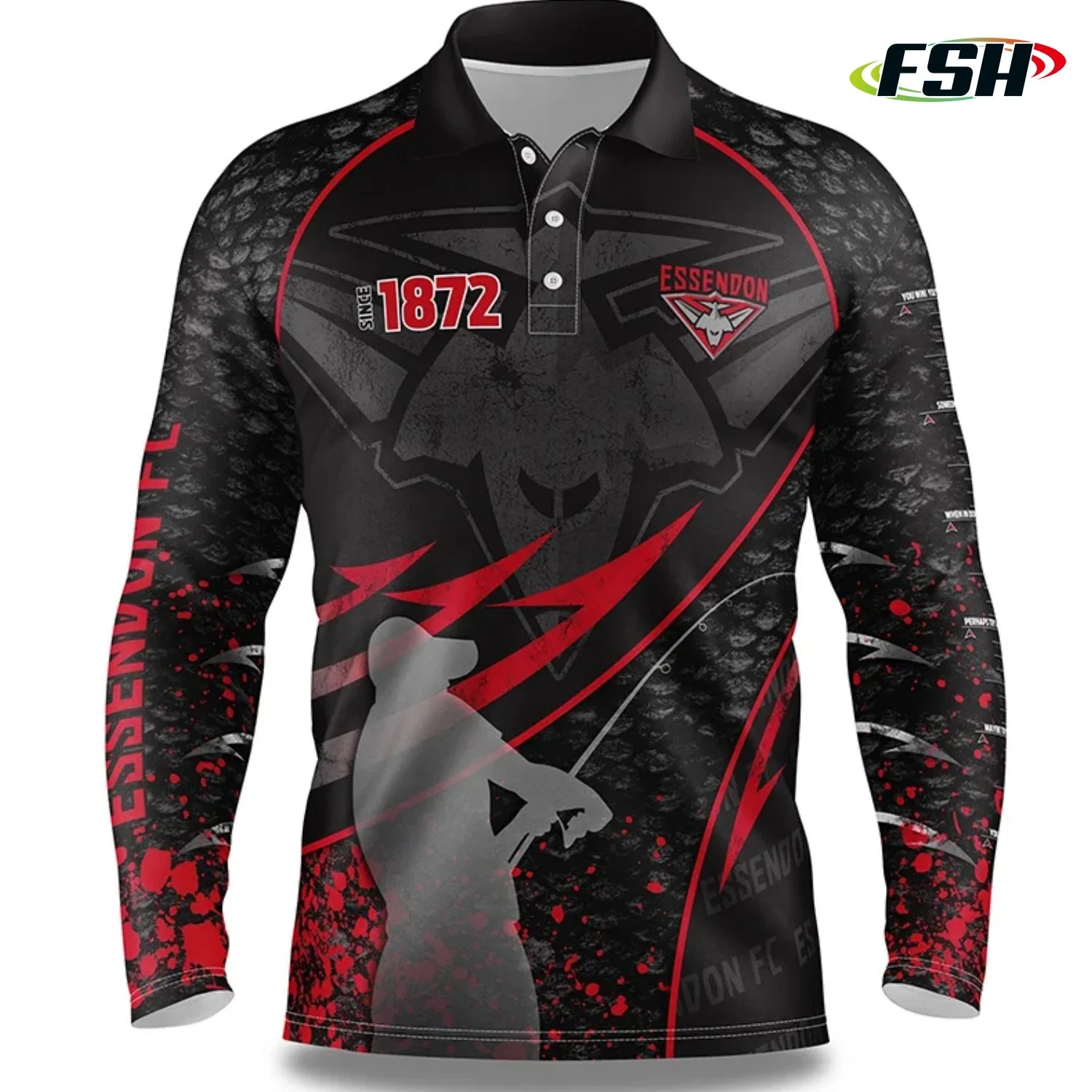 High quality/High cost performance  Hot Sale Fashion UV Protection Sublimation Fishing Polo Shirt