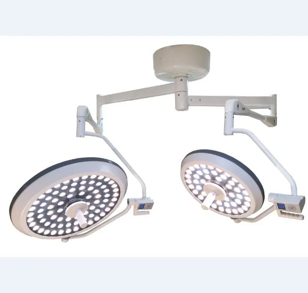 Lampe chirurgicale LED double plafond pour équipement médical, éclairage opératoire sans ombre.