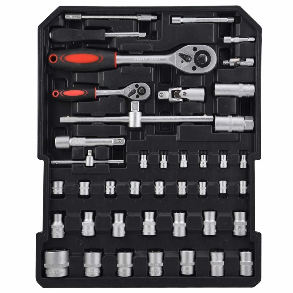 186PCS Tools Set with Aluminum Case Tool Set for Car Motorbike Repair Daily Maintenance, Household DIY Tool Box with Tools Included, Hammer Pliers Screwdrivers