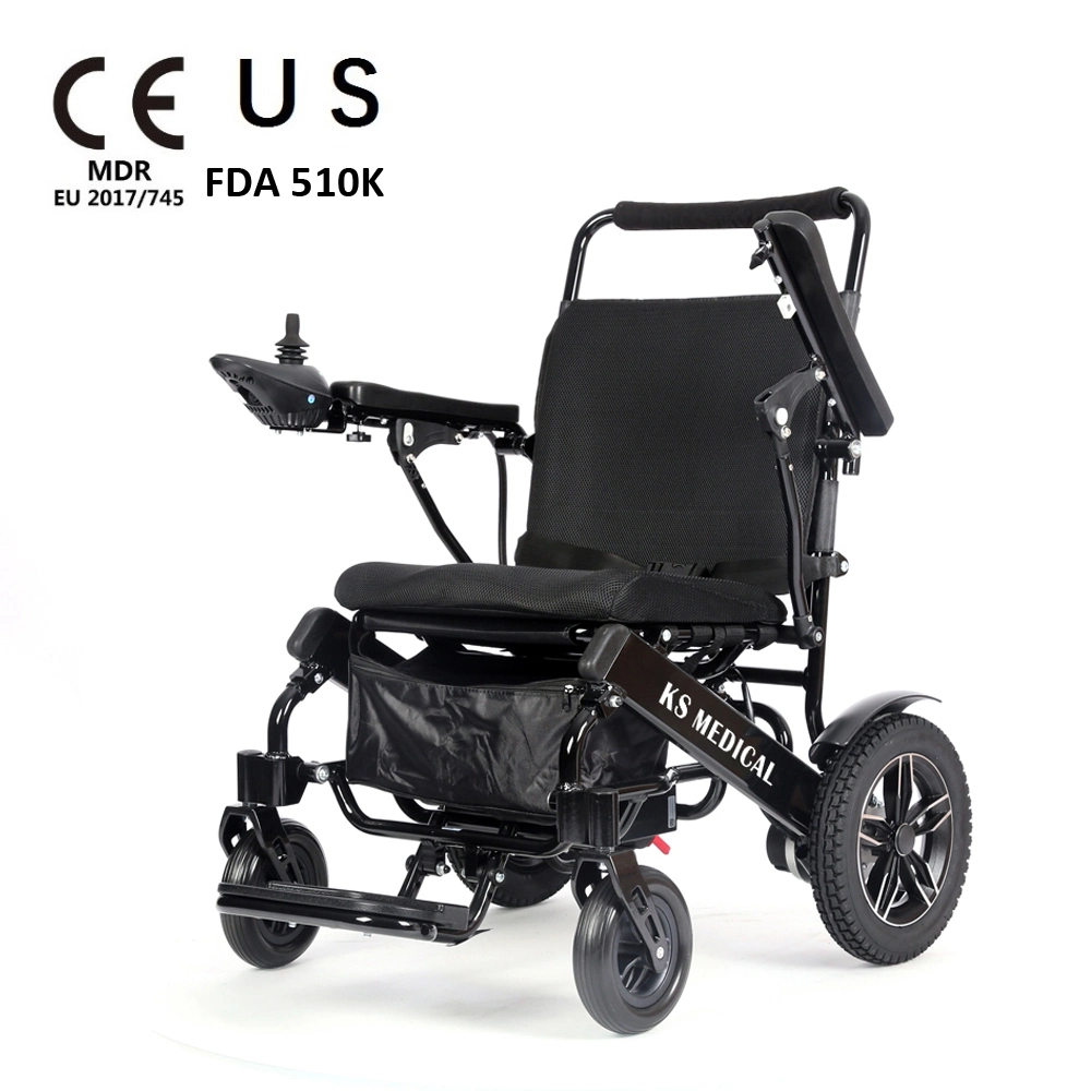 KSM-601 chaise de roue rabattable électrique fauteuil roulant électrique Prix pliable Fabricant Pour les personnes âgées handicapées avec MDR UKCA