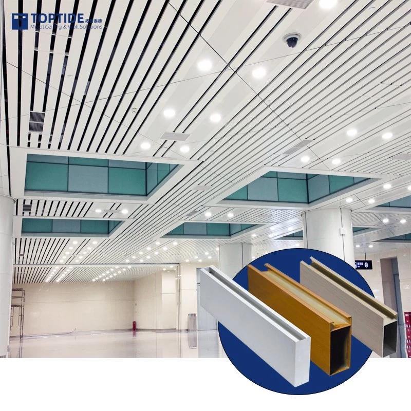 Suspended Metal Ceiling Fireproof Building Material Aluminum Baffle False Ceiling for Office