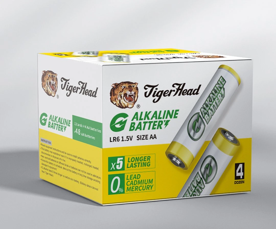 Tiger Head AA G Pilha Alcalina, Pilha Seca Lr6 para Dispositivos Domésticos.