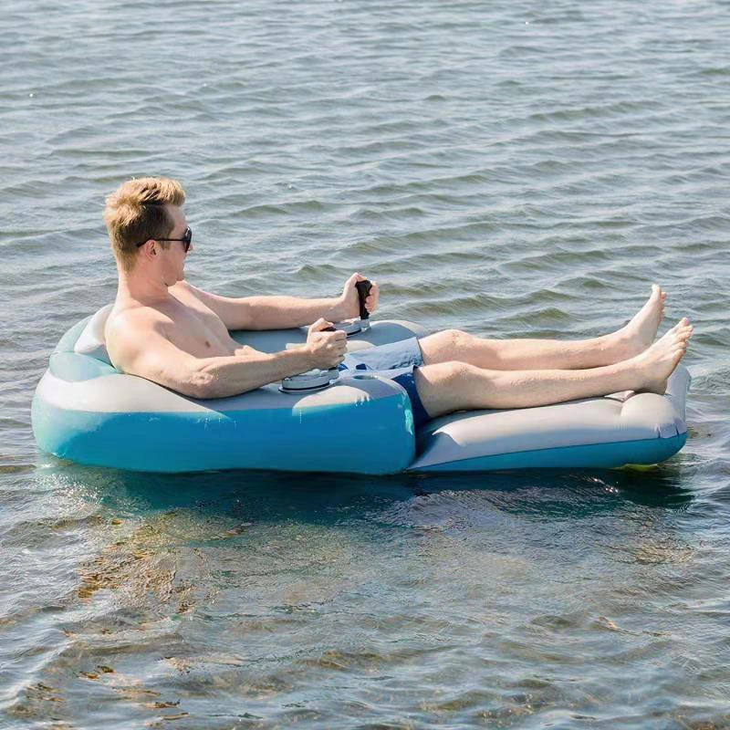 Multi Functional Inflatable Floating Row PVC Water Adult Lounge Chair Water Park Floating Bed