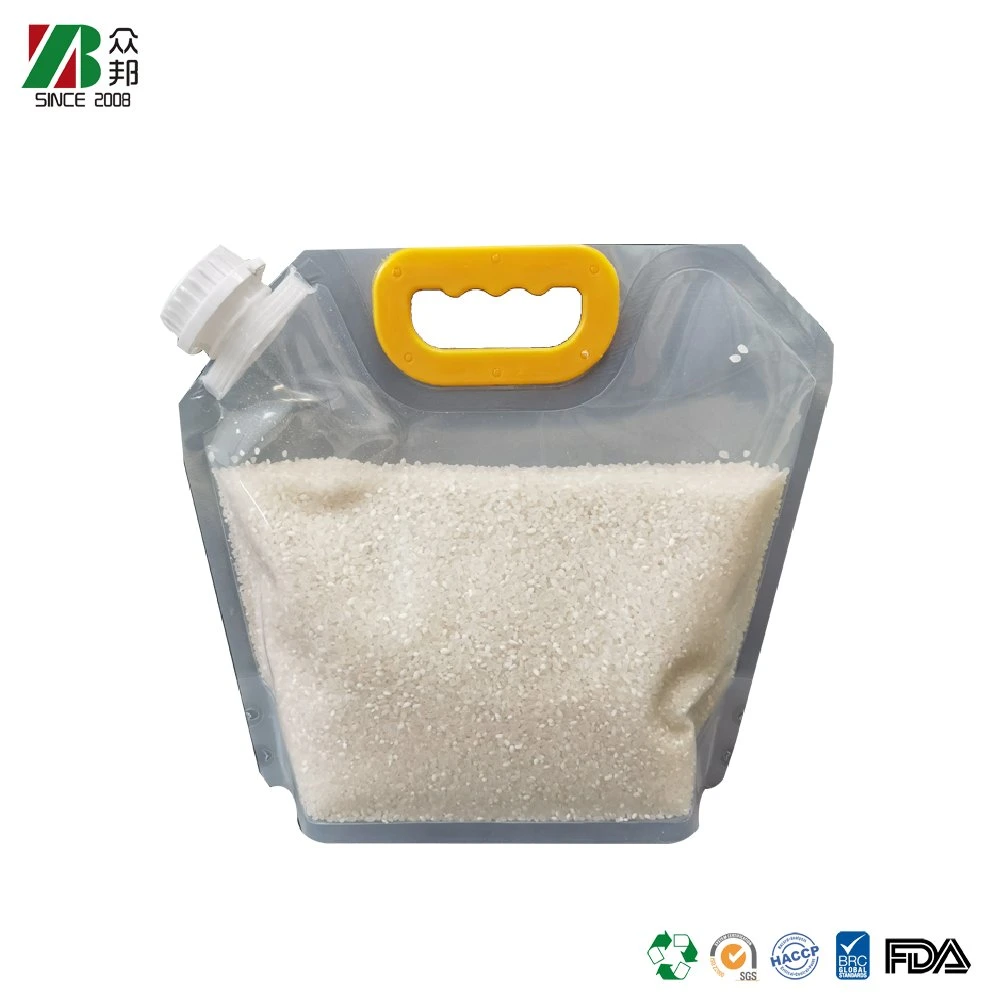 Grain Moisture Proof Sealed Bag Cereals 1kg 5kg Rice Packaging Bags  with Handle cereal grain storage plastic bag