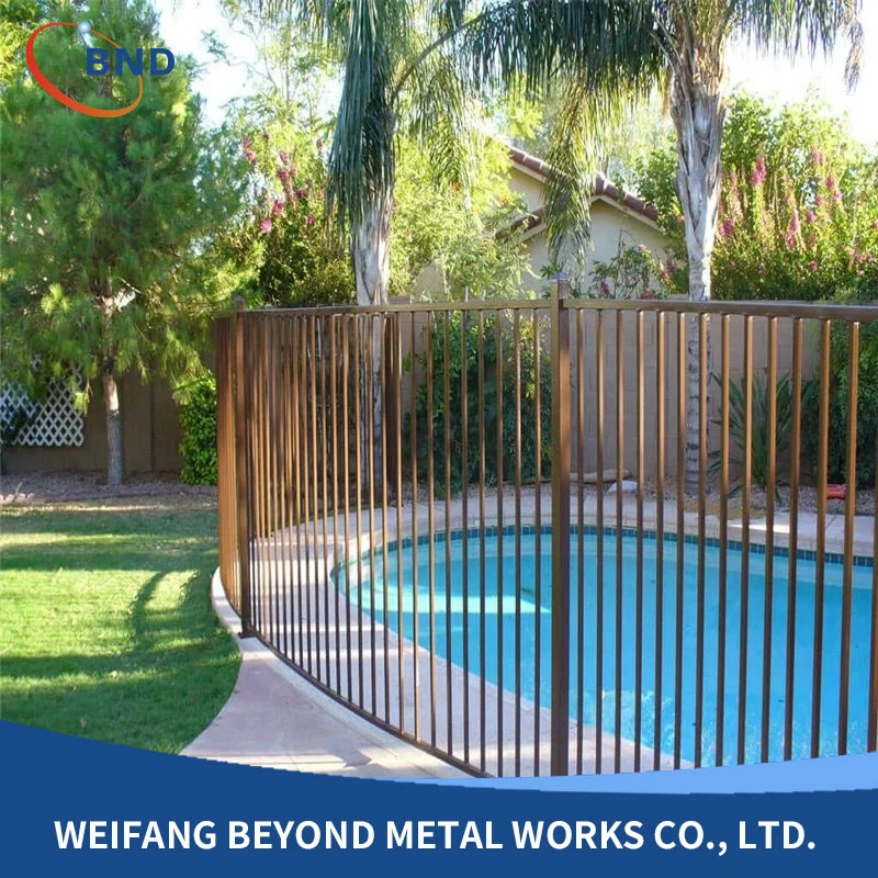 Powder Coated Aluminum Flat Top Pool Fence Panels with Low Price Security Fence