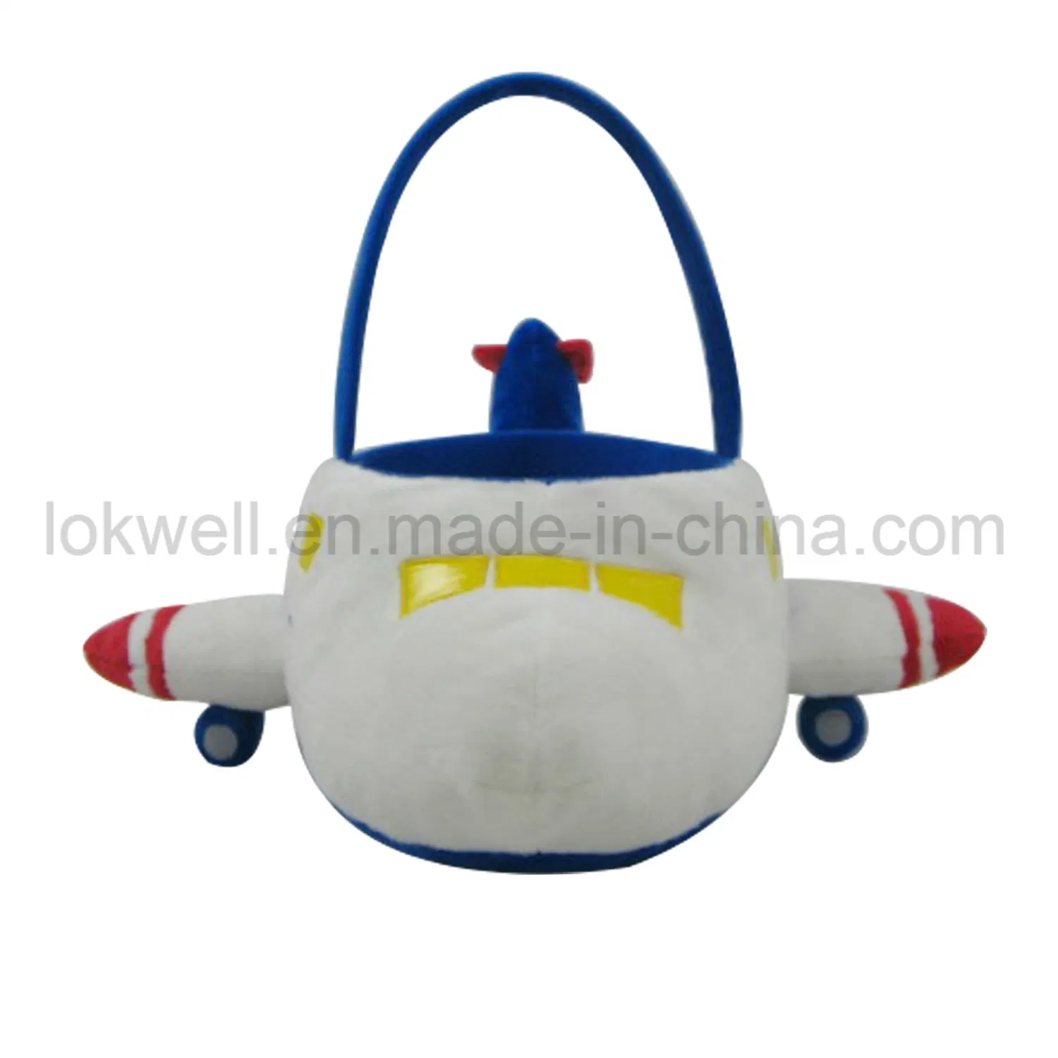 Soft Plush Kids Children Airplane Basket Doll Toy