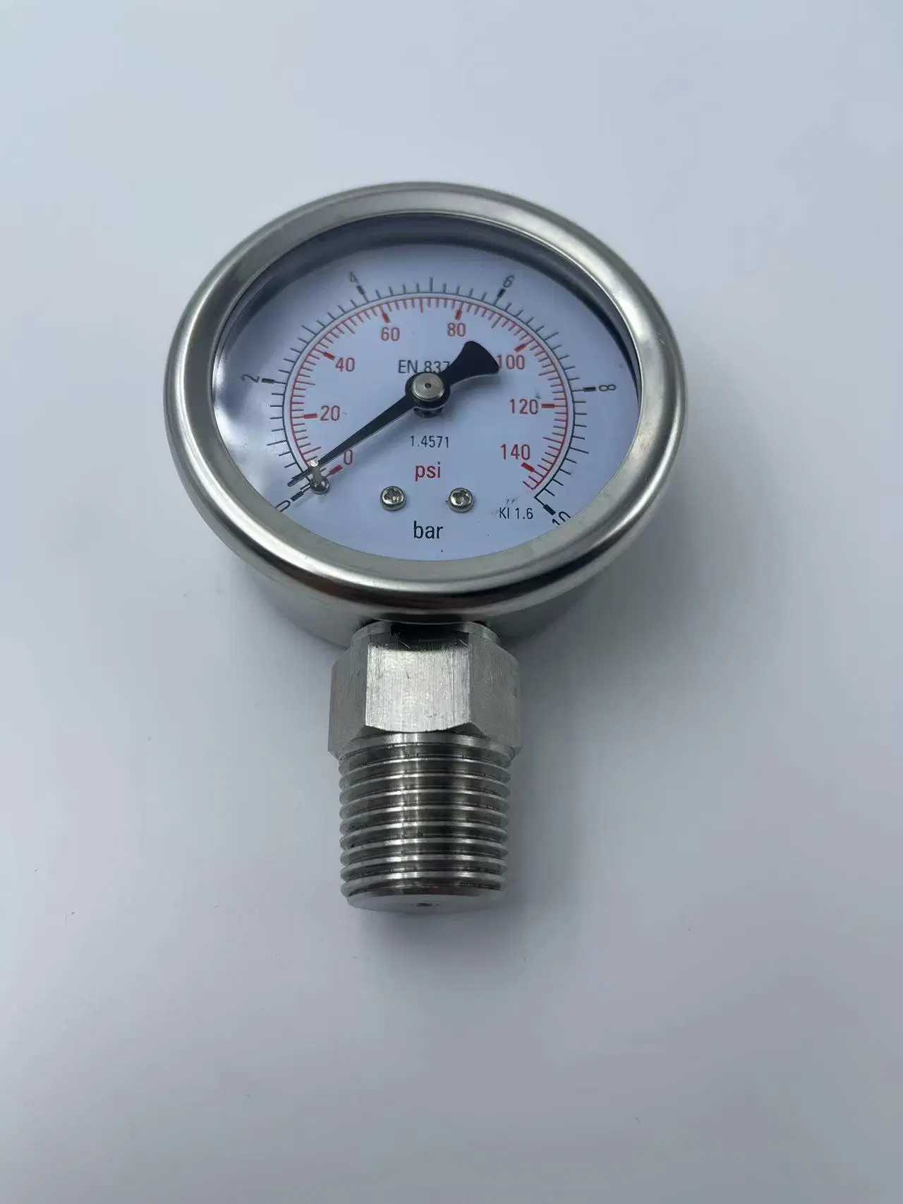 Nailok Stainless Steel Oil Free Pressure Gauge for Gas Pressure Control Systems