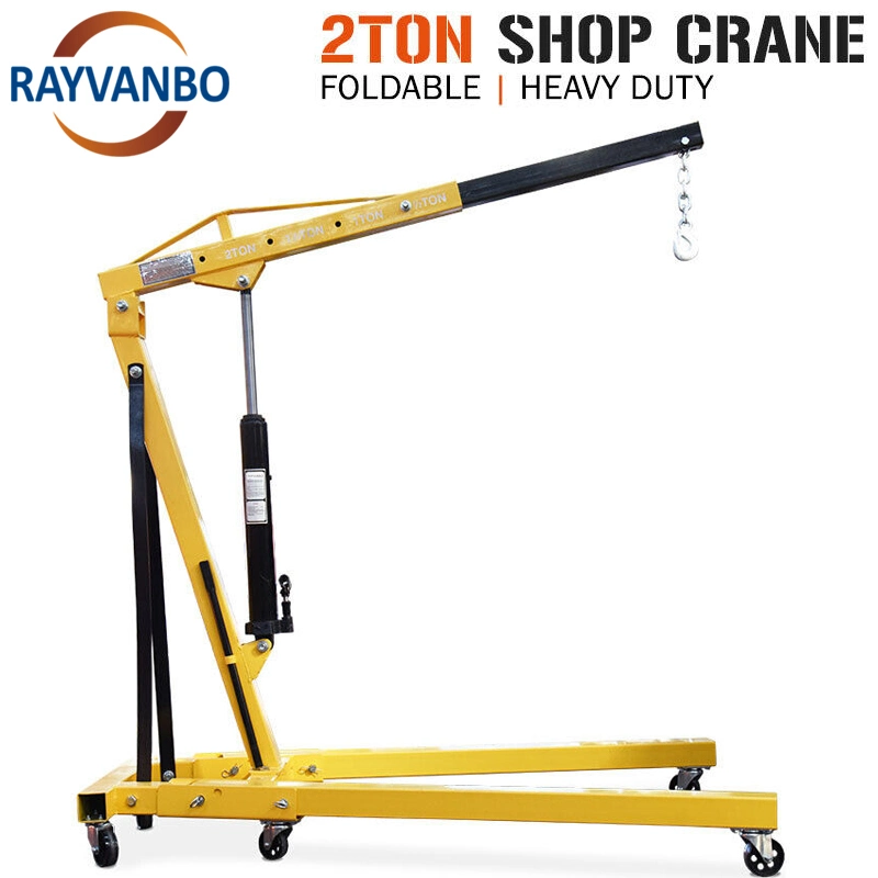 2 Ton Car Mobile Mini Manual Folding Hydraulic Shop Crane Price