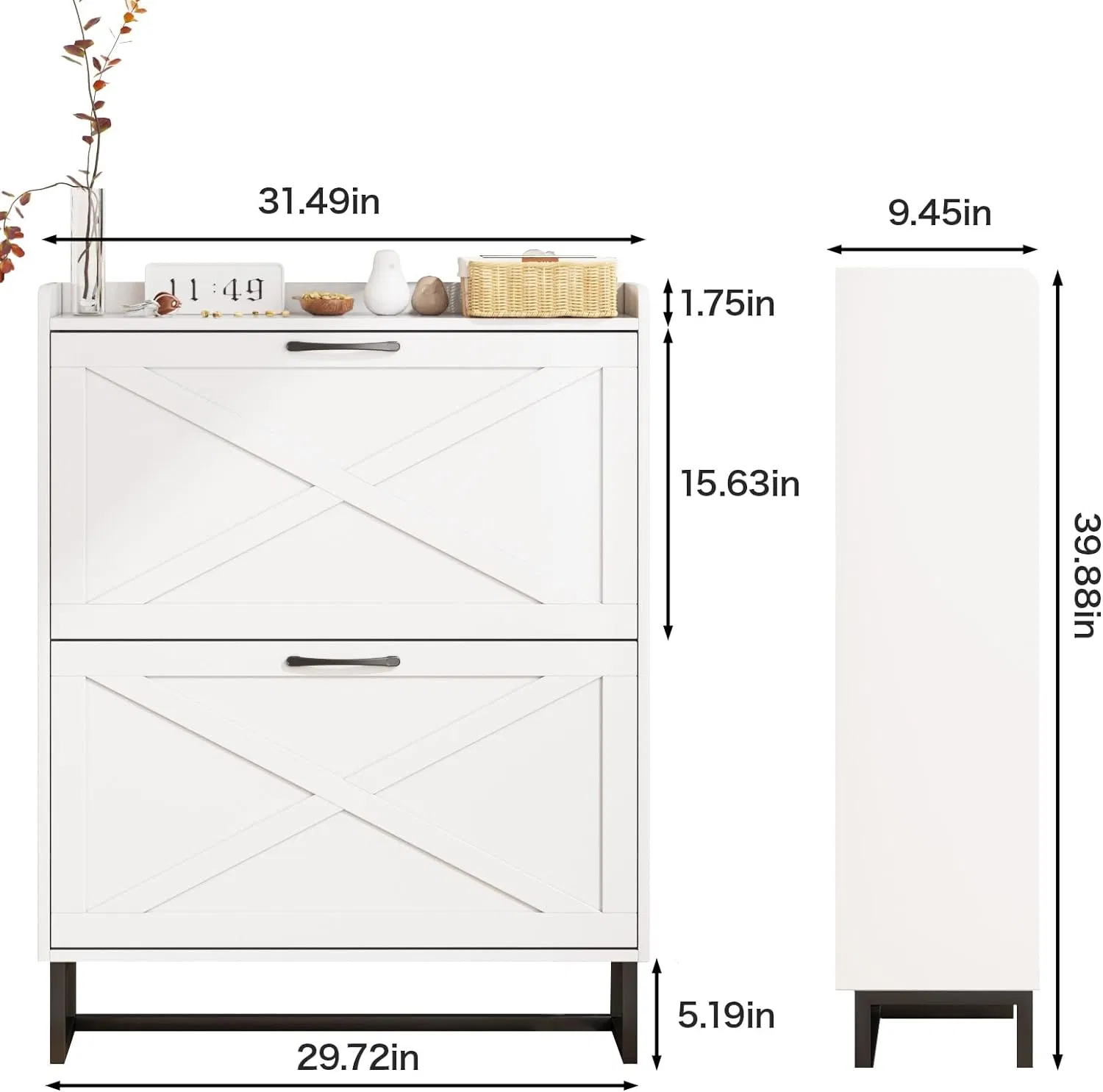 Freistehender Drehbarer Schmaler Schuhschrank Schrank Organizer Schmaler Schuhschrank Schrank